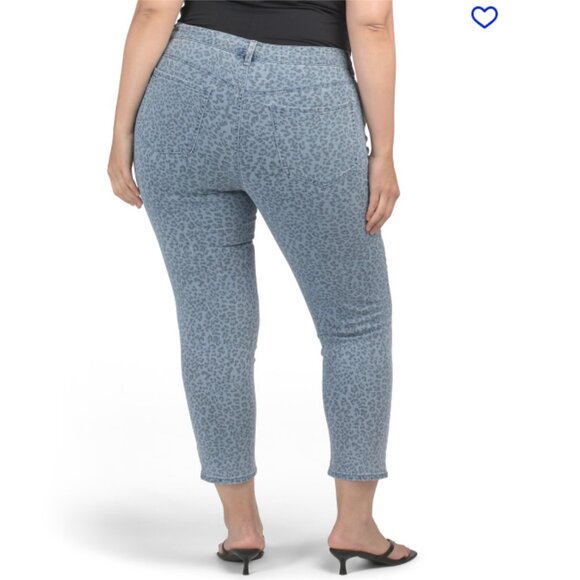 NEW D. JEANS Plus Recycled Leopard Print Ankle Cut women Jeans in stone 725 2m1 - Picture 2 of 4